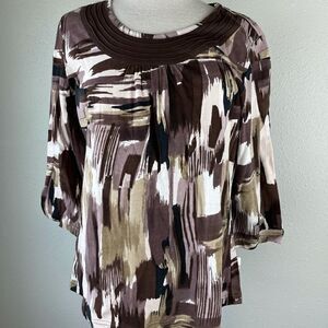 NWT Wear It Brown Tone Blouse Top Size M